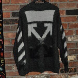 Main Label Off-White Virgil Abloh Mohair Sweater Arrow Motif Intarsia Knitwear M